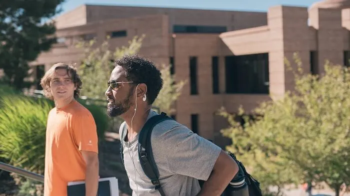 students walking on UCCS campus